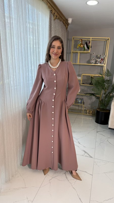 فستان الأزرار اللؤلؤية | Pearl Button Dress 🤍