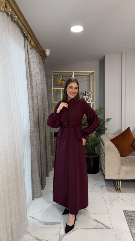 فستان "الملكة" المزود بالأزرار الصينية (✨The Regal Mandarin-Button Dress)(code 1385)